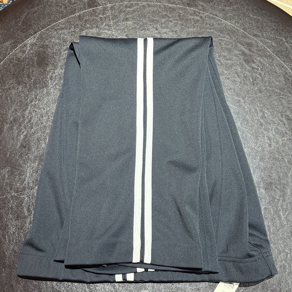 Anthropologie Black Wide Leg Pants with White Stripes